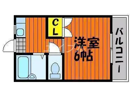 サンハイム青江I棟(1K/4階)の間取り写真