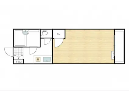 T-FOREST可部I(1K/3階)の間取り写真
