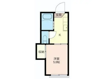 コーポ鶴野(1K/2階)の間取り写真