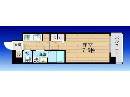 S-RESIDENCE福島GRANDE(1K/4階)の間取り写真