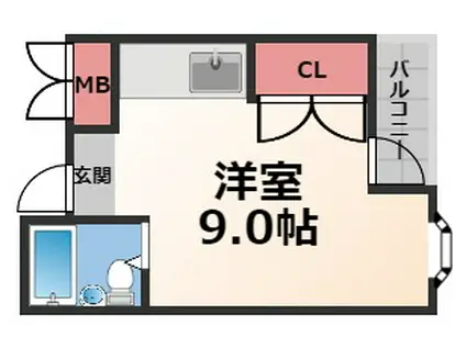 ナカダハウス(ワンルーム/2階)の間取り写真