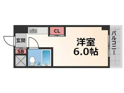 エクセルシオール長田(ワンルーム/12階)の間取り写真