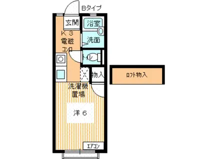 ラ・ポート吉見II(1K/2階)の間取り写真