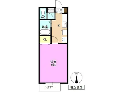 ファミール広田 A棟(1K/1階)の間取り写真