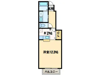 アクア・サイド・ヴィオラ(1K/1階)の間取り写真
