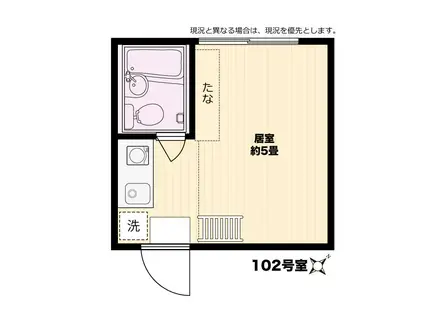 シャトー富士見台(ワンルーム/1階)の間取り写真