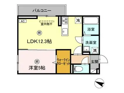 福田TREASURE(1LDK/2階)の間取り写真