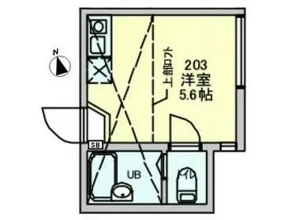 ユナイト横浜ウェリントン(ワンルーム/2階)の間取り写真