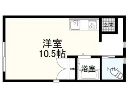 コンフォート上田(ワンルーム/1階)の間取り写真