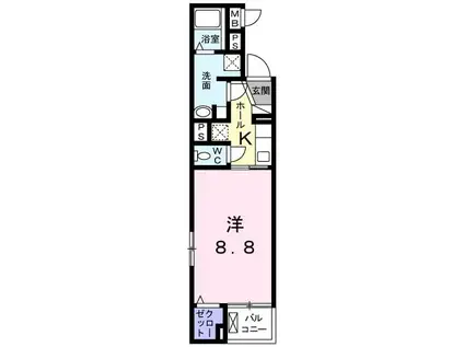 ＪＲ横浜線 中山駅(神奈川) 徒歩6分 4階建 築7年(1K/3階)の間取り写真