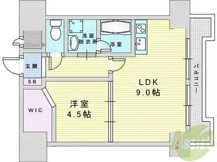 パークモダン新大阪(1LDK/12階)の間取り写真