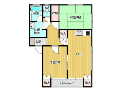 コーポたけもと(2LDK/2階)の間取り写真