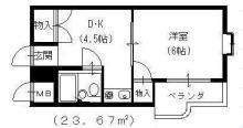 ストーク西灘(1DK/2階)の間取り写真