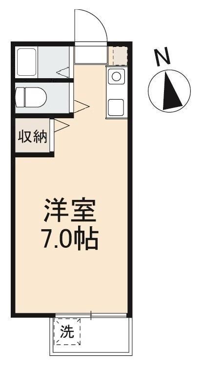 昭和コーポ(ワンルーム/2階)の間取り写真