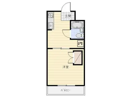 グランドゥール(1DK/2階)の間取り写真