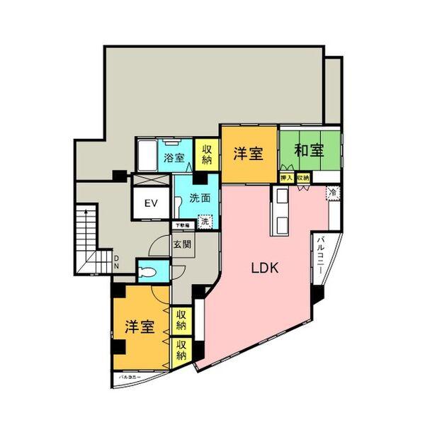 TK ボヌール(3LDK/4階)の間取り写真