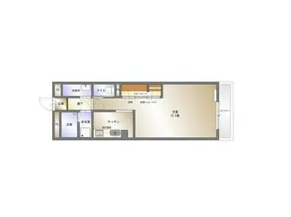 やなぎパークマンション(1K/1階)の間取り写真