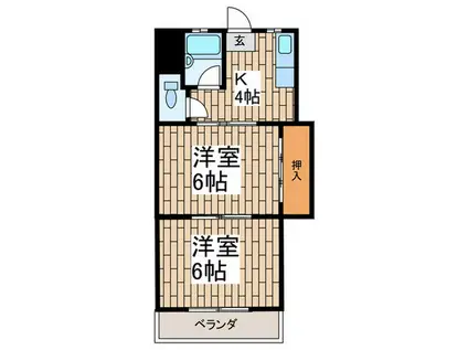 茨田ビル(2K/2階)の間取り写真