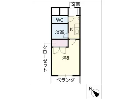 ナイスセブンあつみ(1K/4階)の間取り写真