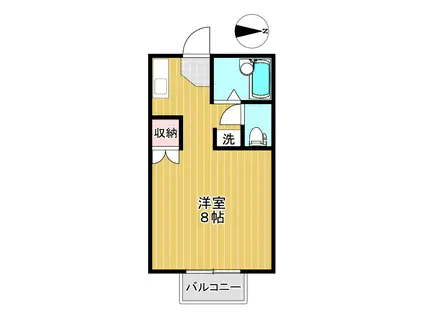 グランデュール.パビヨン A(ワンルーム/1階)の間取り写真