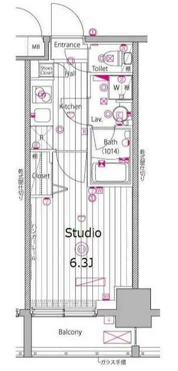 ガーラ・プレシャス渋谷六本木通り 6階階 間取り