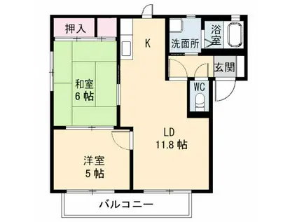 エクシード・ロジュマンB棟(2LDK/1階)の間取り写真