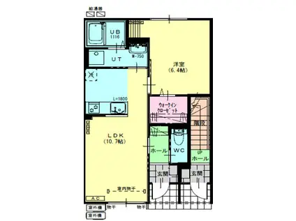 クローバーリーフB(1LDK/1階)の間取り写真