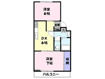 グランドランド(2DK/3階)の間取り写真