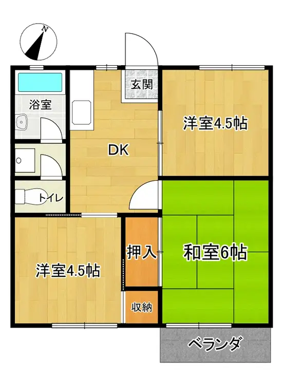 コーポ向原 2階階 間取り