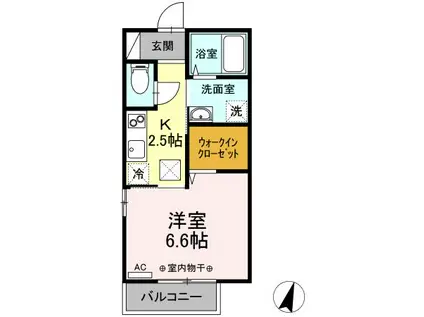 VENT CHATLET(1K/1階)の間取り写真