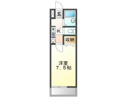 ベル牛久保(1K/1階)の間取り写真