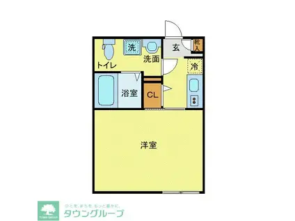 ラフィーネ大和(1K/2階)の間取り写真