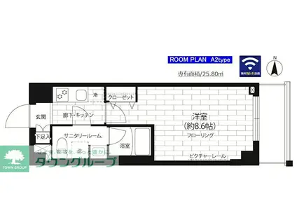 ステージグランデ竹ノ塚(1K/4階)の間取り写真