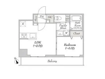 ルミーク根岸(1LDK/2階)の間取り写真