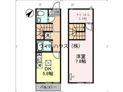 グレイス(1SDK/1階)の間取り写真