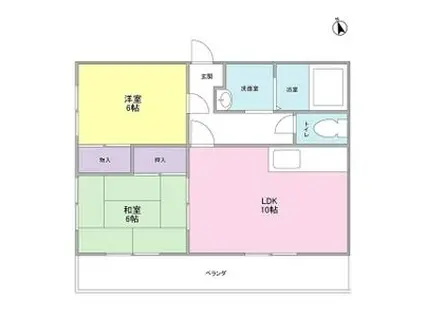 シンフォニーレジデンス石切(2LDK/1階)の間取り写真