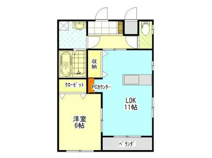 ミユキガーデン(1LDK/2階)の間取り写真