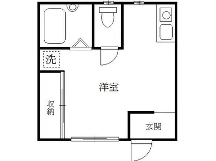 カーサカメーリア(ワンルーム/1階)の間取り写真