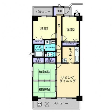 アルファステイツ旭駅前(4LDK/4階)の間取り写真