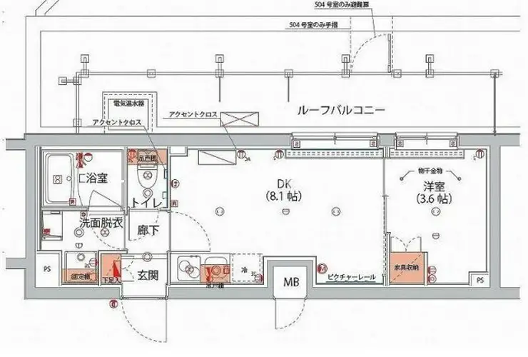 ハーモニーレジデンス神楽坂ヒルズthird 5階階 間取り