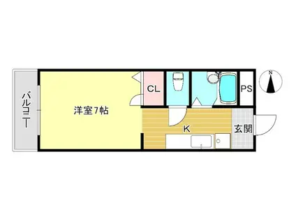 ハニークリーク(1K/2階)の間取り写真