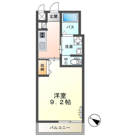 LAURIER(1K/2階)の間取り写真