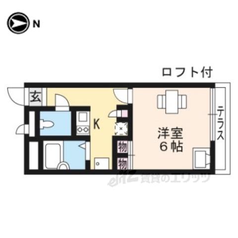 レオパレスイン京都(1K/2階)の間取り写真