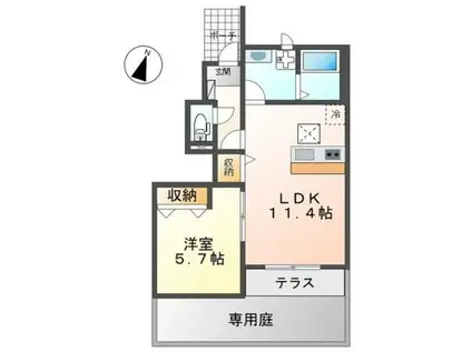 ムーンハイツ(1LDK/1階)の間取り写真