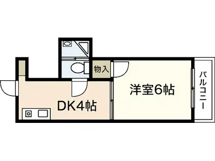 第5野地ビル(1DK/2階)の間取り写真