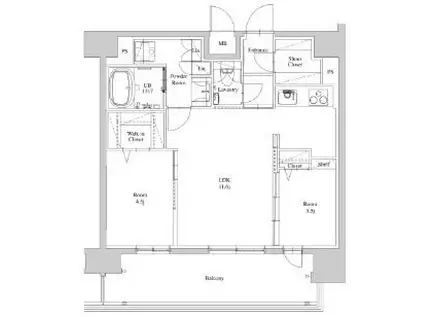 エンクレスト博多BRIGHT(2LDK/14階)の間取り写真