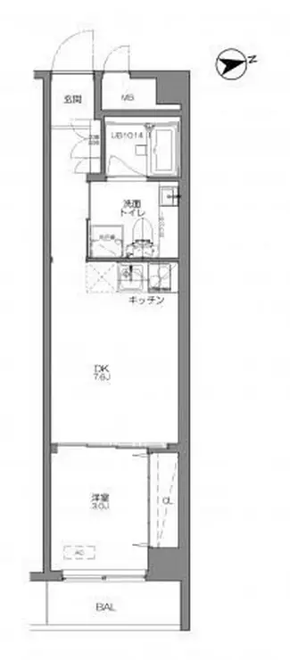 スカイコート市ヶ谷 1階階 間取り