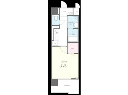 イーストERN WELLS(1K/9階)の間取り写真