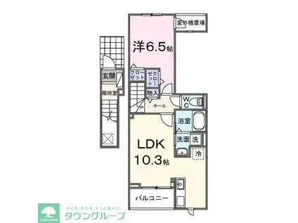 ピースフルIII(1LDK/2階)の間取り写真