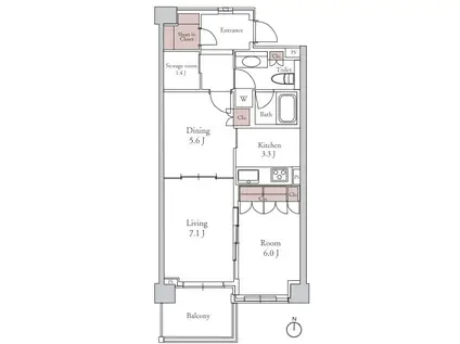 アデニウム高輪(1LDK/8階)の間取り写真